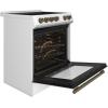 imageFORNO Premium 4Piece Kitchen Package  30quot Electric Range 30quot Range Hood 31quot Bottom Freezer Refrigerator 24quot TallTub Dishwasher  White with Antique Brass and Stainless Handles  FBDL00603US