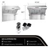 imageFORNO Savona 48quot Inch Wall Mount Range Hood Back Splash with Top Exhaust Vent  Stainless Steel Kitchen Vent Hood 1200 CFM with Dual Motors 4 Speeds Touch Control 2 Hybrid Filters and LED Lights