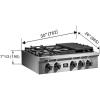 imageFORNO Spezia 30quot Inch DropIn Range Top with 5 Sealed Dual Brass Burners  Stainless Steel Stove Top Heavy Duty Continuous Cast Iron Grates with Autoignition Griddle WokRing and LP conversion