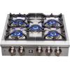 imageFORNO Spezia 30quot Inch DropIn Range Top with 5 Sealed Dual Brass Burners  Stainless Steel Stove Top Heavy Duty Continuous Cast Iron Grates with Autoignition Griddle WokRing and LP conversion