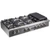imageFORNO Spezia 48quot Inch DropIn Range Top with 8 Sealed Dual Brass Burners  Stainless Steel Stove Top Heavy Duty Continuous Cast Iron Grates with Autoignition Griddle WokRing and LP conversion
