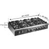 imageFORNO Spezia 48quot Inch DropIn Range Top with 8 Sealed Dual Brass Burners  Stainless Steel Stove Top Heavy Duty Continuous Cast Iron Grates with Autoignition Griddle WokRing and LP conversion