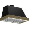 imageFORNO Vittorio 36quot 600 CFM Wall Mount Range Hood Black with Antique Brass Trim  3Speed Fan Touch ampamp Remote Controls LED Lights DishwasherSafe Baffle Filters 2Year Warranty FRHWM507836BLK