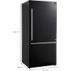 imageForno 31quot Milano Espresso Black Fridge with Bottom Freezer  172 cu ft Counter Depth Refrigerator with Touch Control ampamp LED  Swing Door Fridge with Adjustable Door Bins and Crisper Drawer