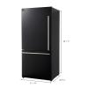 imageForno 31quot Milano Espresso Black Fridge with Bottom Freezer with Touch Control ampamp LED  172 cu ft Counter Depth Refrigerator  Swing Door Fridge with Adjustable Door Bins and Crisper Drawer