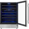 imageForno Bacchino 24 Inch Wine Cooler 51 Bottle Capacity Beverage Refrigerator with Triple Glass Door and LED Lighting BuiltIn or Freestanding  Stainless Steel