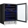 imageForno Bacchino 24 Inch Wine Cooler 51 Bottle Capacity Beverage Refrigerator with Triple Glass Door and LED Lighting BuiltIn or Freestanding  Stainless Steel