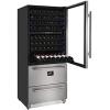 imageForno Capraia 30quot 144 Wine Bottles Slim Dual Zone Wine Cooler  212 cu ft Wine Cooler with 2 Refrigerator Drawer  Touch control Wine Fridge with LED Light and 7 Black Metal Wine Racks