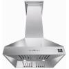 imageForno Coppito 30quot Inch Island Range Hood with 600 CFM Motor and 4 Speed Touch Control  Stainless Steel Ceiling Mount Kitchen Stove Vent with Baffle Filter and 2 Chimney Extensions