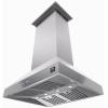 imageForno Coppito 36quot Inch Island Range Hood with 1200 CFM Double Motor and 4 Speed Touch Control  Stainless Steel Ceiling Mount Kitchen Stove Vent with Baffle Filter and 2 Chimney Extensions