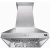 imageForno Coppito 36quot Inch Island Range Hood with 1200 CFM Double Motor and 4 Speed Touch Control  Stainless Steel Ceiling Mount Kitchen Stove Vent with Baffle Filter and 2 Chimney Extensions
