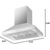 imageForno Coppito 48quot Inch Island Range Hood with 1200 CFM Double Motor and 4 Speed Touch Control  Stainless Steel Ceiling Mount Kitchen Stove Vent with Baffle Filter and 2 Chimney Extensions