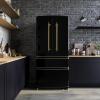 imageForno Luigi 33Inch French Door Refrigerator 18 cuft ENERGY STAR Certified with Antique Brass Handles  Black Finish