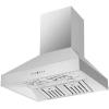 imageForno Orvieto 30quot Inch Wall Mount Range Hood with 600 CFM Motor and 4 Speed Touch Control  Stainless Steel Ceiling Mount Kitchen Vent Hood with Baffle Filters and 2 Chimney Extensions