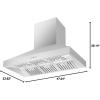 imageForno Orvieto 48quot Inch Wall Mount Range Hood with 1200 CFM Double Motor and 4 Speed Touch Control  Stainless Steel Ceiling Mount Kitchen Vent Hood with Baffle Filter and 2 Chimney Extensions