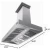 imageForno Orvieto 60quot Inch Wall Mount Range Hood with 1200 CFM Double Motor and 4 Speed Touch Control  Stainless Steel Ceiling Mount Kitchen Vent Hood with Baffle Filter and 2 Chimney Extensions
