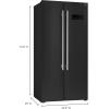 imageForno Salerno 33inch SidebySide Refrigerator  156 CuFt Refrigerator for Kitchen with LED Touch Control Fast Cool Fast Freeze Black
