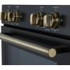 imageForno Vomero 30Inch Double Wall Oven 10 cuft Total Capacity 7100W Electric Convection with Manual Steam Clean ampamp Mechanical Controls Includes Both Antique Brass Stainless Steel Handles  Black