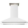 imageFORNO Aria 60quot Convertible Wall Mount Range Hood 1200 CFM  White with Antique Brass Accents  Stainless Steel  LED Lighting  PushButton Controls  Convertible Duct  Motor  FRHWM509560WHT