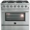 imageFORNO Galiano Full Gas 36quot Inch Freestanding Range with 6 Sealed Burners Cooktop  536 Cu Ft Convection Oven Capacity  Stainless Steel Heavy Duty Cast Iron Grates