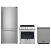 imageFORNO Premium 3Piece Kitchen Bundle  Leonardo Espresso 30quot Range 31quot Bottom Freezer Refrigerator ampamp 24quot Dishwasher in Stainless Steel  FBDL00701US