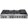 imageFORNO Spezia 48quot Inch DropIn Range Top with 8 Sealed Dual Brass Burners  Stainless Steel Stove Top Heavy Duty Continuous Cast Iron Grates with Autoignition Griddle WokRing and LP conversion
