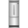 imageForno 30 Inch French Door Refrigerator with Bottom Freezer 175 CuFt Capacity  Stainless Steel No Frost Fridge with Ice Maker Child Safety Lock and Decorative Grill Trim kit