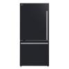 imageForno 31quot Milano Espresso Black Fridge with Bottom Freezer with Touch Control ampamp LED  172 cu ft Counter Depth Refrigerator  Swing Door Fridge with Adjustable Door Bins and Crisper Drawer