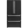 imageForno 36quot Espresso Moena French Door Stainless Steel Refrigerator  192 Cuft Kitchen Fridge with LED Display and Ice Maker  Frostfree Swing Double Door Fridge with Inverter Compressor Black
