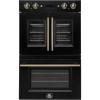 imageForno Asti 30Inch Double Electric Wall Oven with Upper French Doors in Black ampamp Antique Brass  736 Cu Ft Dual True Convection 7200W Air Fry Sous Vide SelfCleaning Function