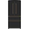 imageForno Luigi 33Inch French Door Refrigerator 18 cuft ENERGY STAR Certified with Antique Brass Handles  Black Finish