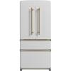 imageForno Luigi 33Inch French Door Refrigerator 18 cuft ENERGY STAR Certified with Antique Brass Handles  White Finish