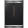 imageForno Maderno 60Inch BuiltIn SidebySide Convertible Refrigerator Freezer Dual 28Inch Units with Decorative Trim Grill and Antique Brass Handles 272 cu ft Capacity 84Inch Height  Black