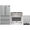imageForno Premium 3Piece Kitchen Bundle  36Inch Galiano Dual Fuel Range French Door Refrigerator ampamp Dishwasher in Stainless Steel  FBDL00902CAUS