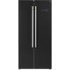 imageForno Salerno 33inch SidebySide Refrigerator  156 CuFt Refrigerator for Kitchen with LED Touch Control Fast Cool Fast Freeze Black