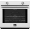 imageForno Vomero 30Inch Wall Oven 5 cuft Capacity 3550W Convection with Mechanical Controls ampamp Manual Steam Clean Includes Both Antique Brass ampamp Stainless Steel Handles  White Finish