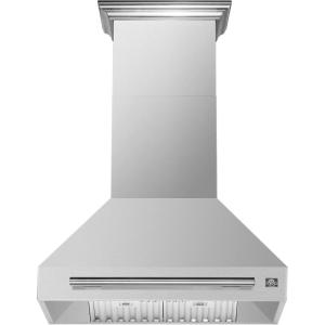 imageFORNO Aria 30quot Wall Mount Range Hood 600 CFM Convertible DuctedDuctless Vent  Stainless Steel  LED Lighting Push Button Controls 4Speed Fan  FRHWM509530