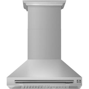 imageFORNO Aria 36quot Wall Mount Range Hood 1200 CFM Convertible Vent  Brushed Stainless Steel  4Speed Push Button Controls LED Lighting  DishwasherSafe Baffle Filters Quiet Operation  FRHWM509536