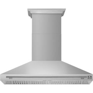 imageFORNO Aria 60quot Wall Mount Range Hood 1200 CFM Convertible Ventilation  Stainless Steel  Push Button Controls LED Lighting DishwasherSafe Filters Quiet Operation Energy Efficient  FRHWM509560