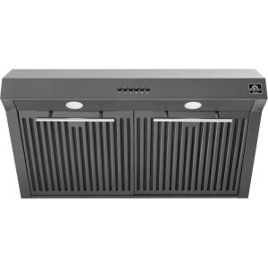 imageFORNO Bari Espresso Range Hood 30quot Under Cabinet  400CFM with Additional Brass Filter Handles  Stainless Steel Energy Efficient Kitchen Range Hood with 4 Speed Level control  Black