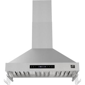 imageFORNO Venezia 36quot Wall Mount Range Hood 370 CFM Ducted Ventilation  Stainless Steel  LED Lighting Touch Controls 3Speed Fan DishwasherSafe Filters Quiet EnergyEfficient Motor  FRHWM550336