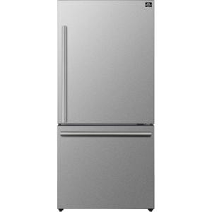imageForno 31quot Milano Espresso Refrigerator with Bottom Freezer  172 cu ft Counter Depth Refrigerator  Stainless Steel Fridge with Touch Control ampamp LED Adjustable Door Bins and Crisper Drawer