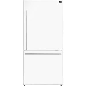 imageForno 31quot Milano Espresso White Fridge with Bottom Freezer  172 cu ft Counter Depth Refrigerator with Touch Control ampamp LED  Swing Door Fridge with Adjustable Door Bins and Crisper Drawer