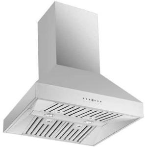 imageForno Coppito 30quot Inch Island Range Hood with 600 CFM Motor and 4 Speed Touch Control  Stainless Steel Ceiling Mount Kitchen Stove Vent with Baffle Filter and 2 Chimney Extensions