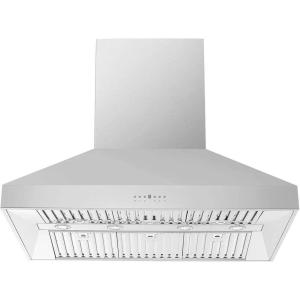 imageForno Coppito 48quot Inch Island Range Hood with 1200 CFM Double Motor and 4 Speed Touch Control  Stainless Steel Ceiling Mount Kitchen Stove Vent with Baffle Filter and 2 Chimney Extensions