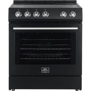 imageForno FFSEL601230B 5 Cu Ft Leonardo Espresso Black 4 Element Electric Range