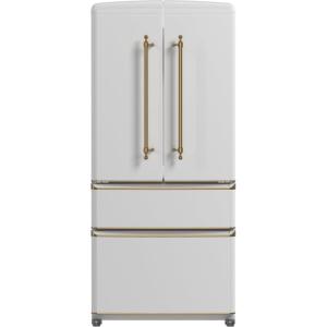 imageForno Luigi 33Inch French Door Refrigerator 18 cuft ENERGY STAR Certified with Antique Brass Handles  White Finish