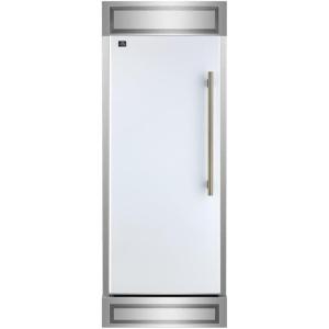 imageForno Maderno 28Inch BuiltIn Convertible Refrigerator 136 cuft Upright Fridge with Antique Brass Handle Decorative Trim Grill Energy Efficient Cooling Left Swing Door White