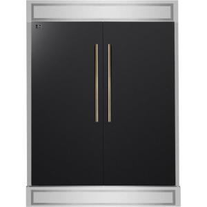 imageForno Maderno 28Inch BuiltIn Convertible Refrigerator Freezer 272 cu ft Capacity 84Inch Height Black Finish with Decorative Trim