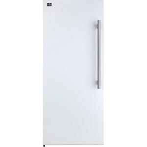 imageForno Maderno 28quot Convertible Upright FreezerRefrigerator 136 cuft Energy Efficient Storage with both Stainles Steel and Antique Brass Handle Left Swing Door  White